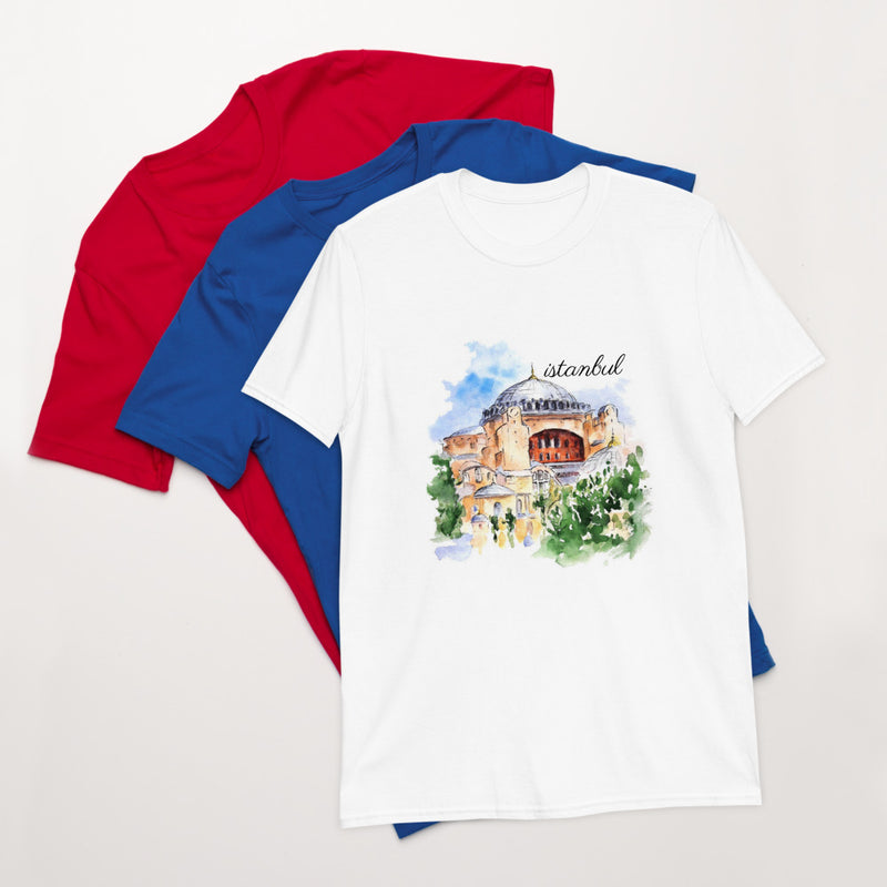 İstanbul Ayasofya - Hagia Sophia - Short-Sleeve Unisex T-Shirt - Yuneekia - T-Shirt - Bazarys USA Turkish Store