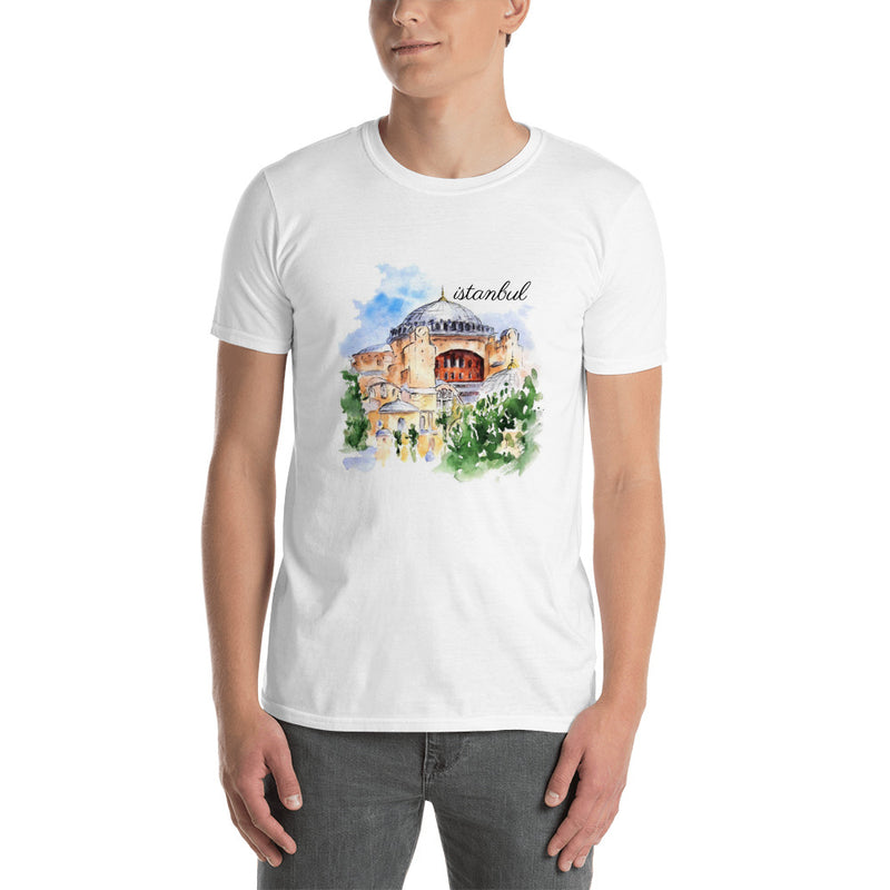 İstanbul Ayasofya - Hagia Sophia - Short-Sleeve Unisex T-Shirt - Yuneekia - T-Shirt - Bazarys USA Turkish Store