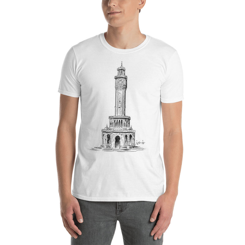 İzmir Saat Kulesi Short-Sleeve Unisex T-Shirt - Bazarys - Bazarys USA Turkish Store