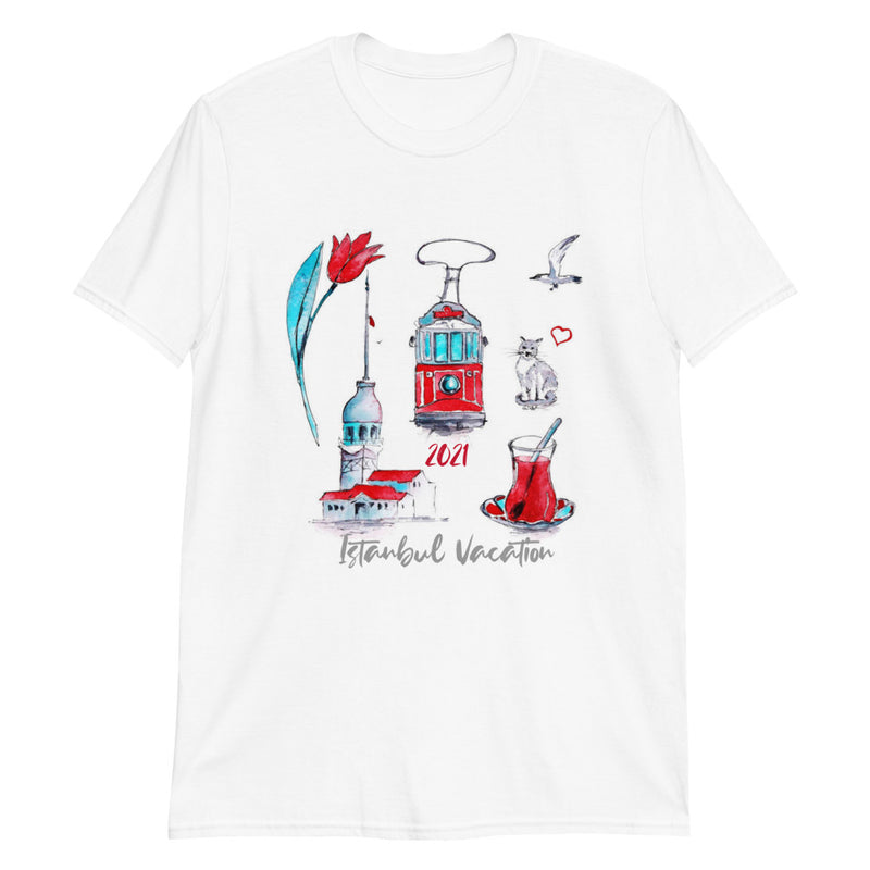 Istanbul Vacation 2021 Short-Sleeve Unisex T-Shirt - Bazarys - Bazarys USA Turkish Store